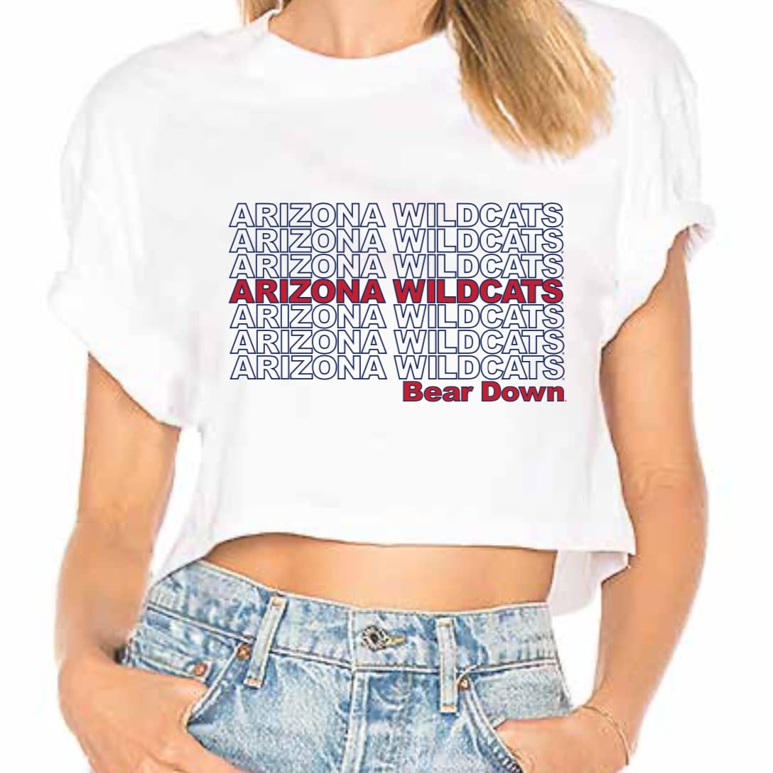 Lojobands Women's College Gameday Outfit T-Shirt Crop Tee Repeat Tee Tailgate Crop Top
