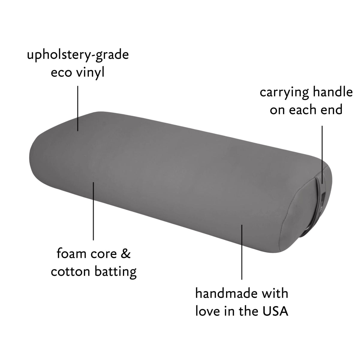 Hugger Mugger Standard Yoga Bolster - Firm, Supportive, Handmade, Durable
