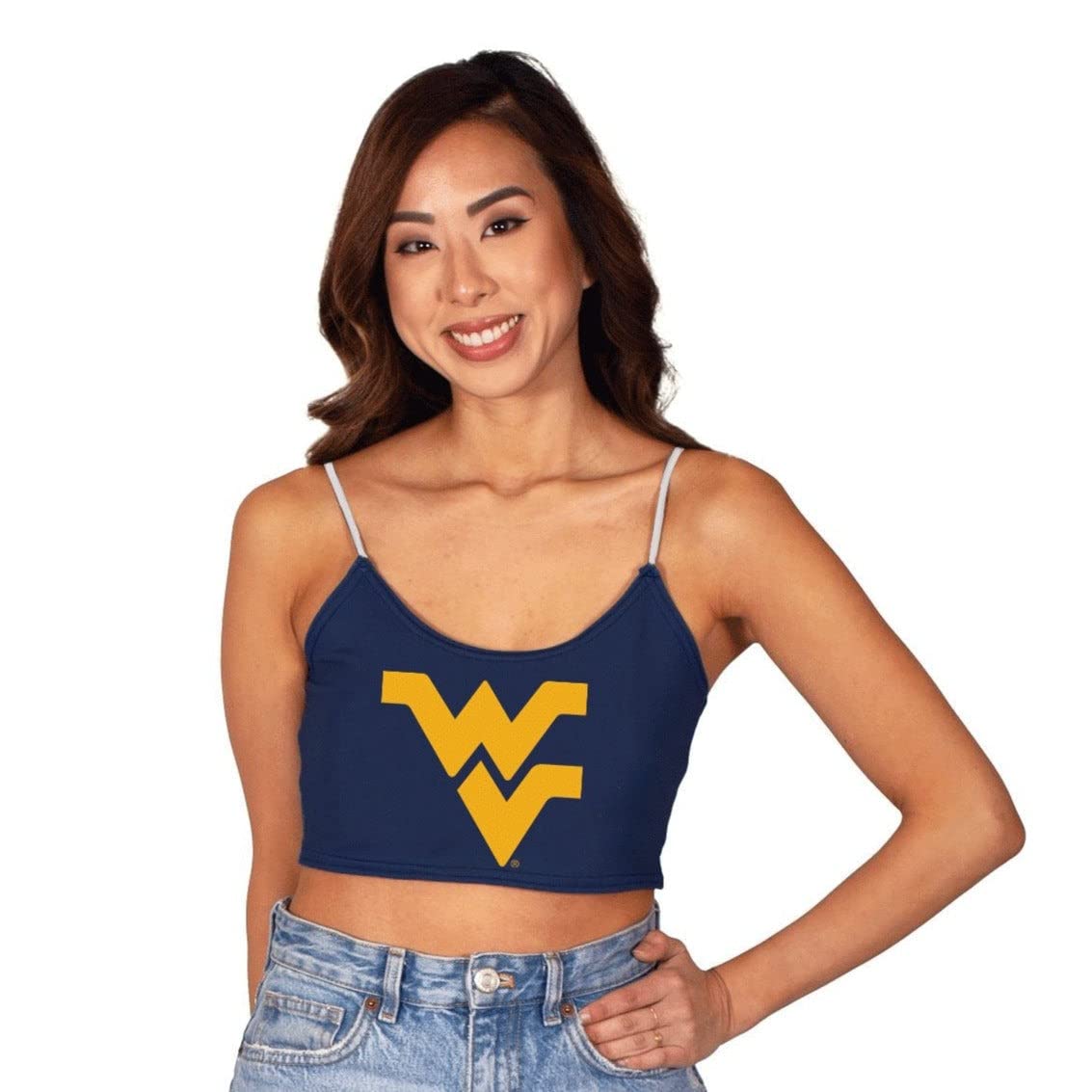 Lojobands Women's Tailgate Outfit College Spaghetti Tank Top Crop Top Made in USA One Size Fits Most