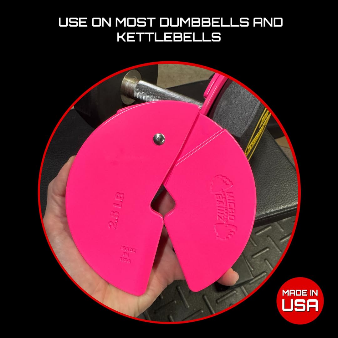 Micro Gainz Dumbbell Fractional 2.5 lb Weight Plate, Ideal for Micro Loading, (Choose Color) 2 Piece Fractional Weight Plates, Designed for Dumbbell Training, Made In USA