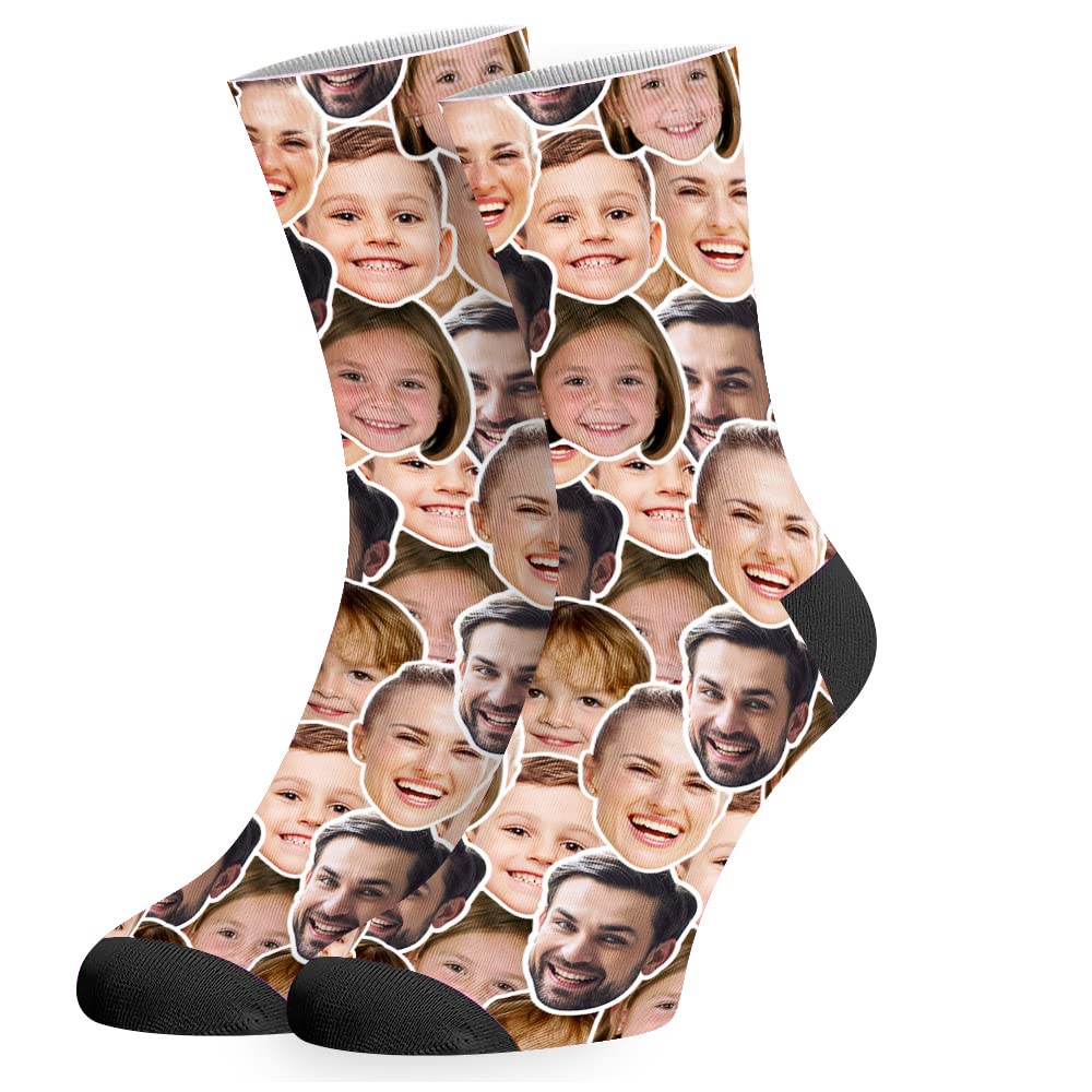 Custom Socks with Picture:Made in USA,Customized Face Socks,Personalized Socks Memorial Gift for Men Women Kid