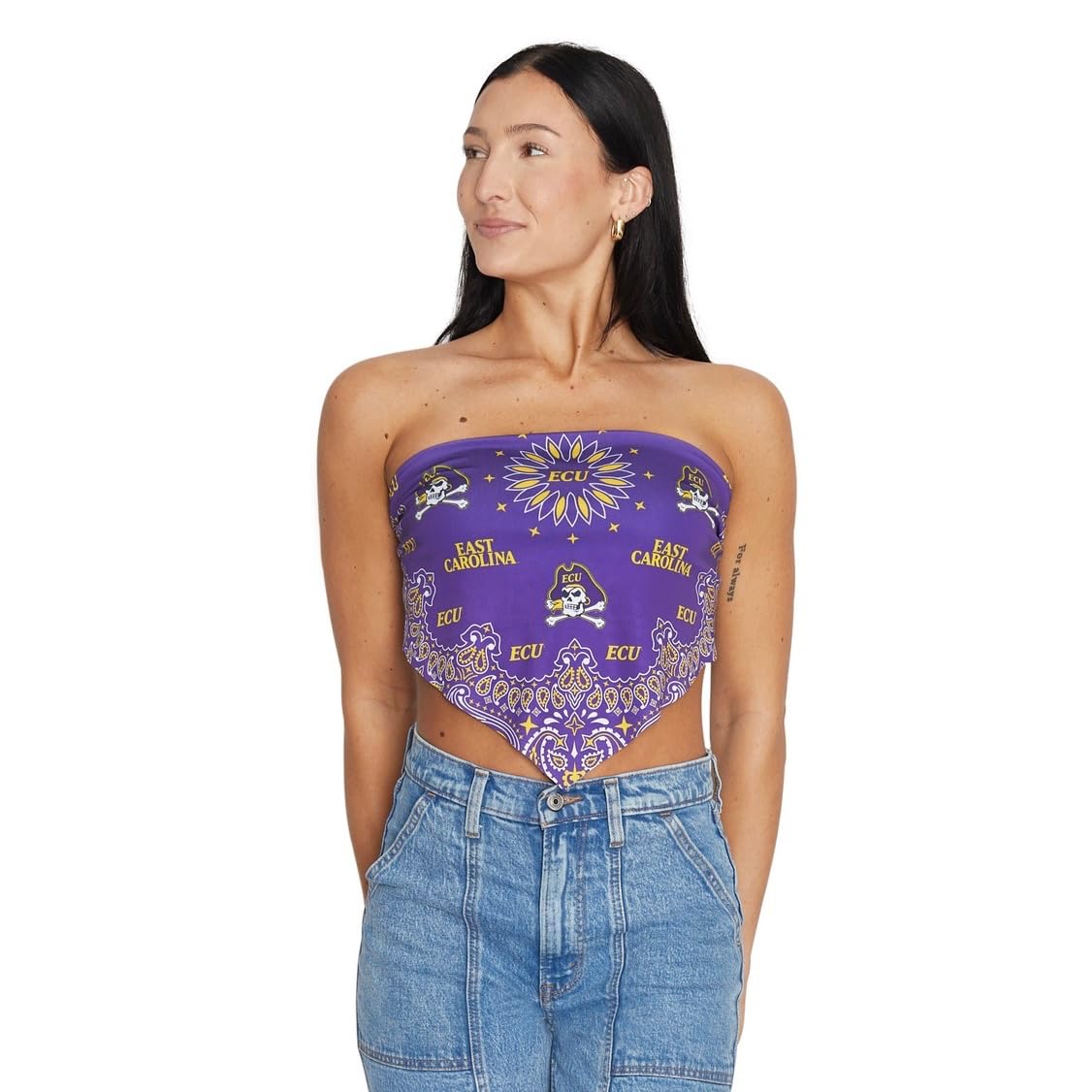 Lojobands Women's Bandana Top Tailgate Outfit College Tank Top Crop Top Made in USA One Size Fits Most