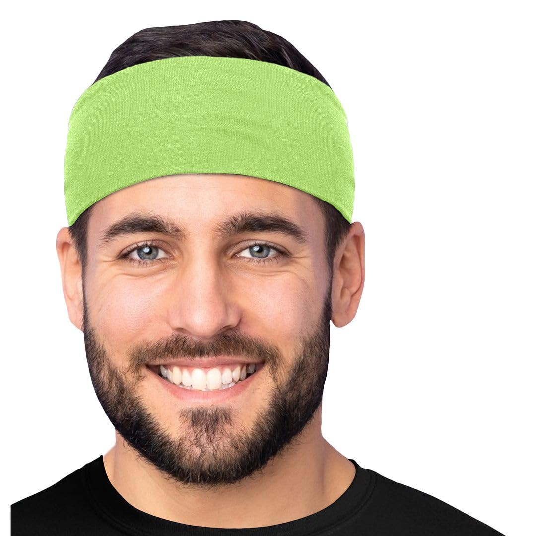 Men's Cotton Headbands Sweatbands 3" Wide Sports Fitness Yoga Fashion Made in USA