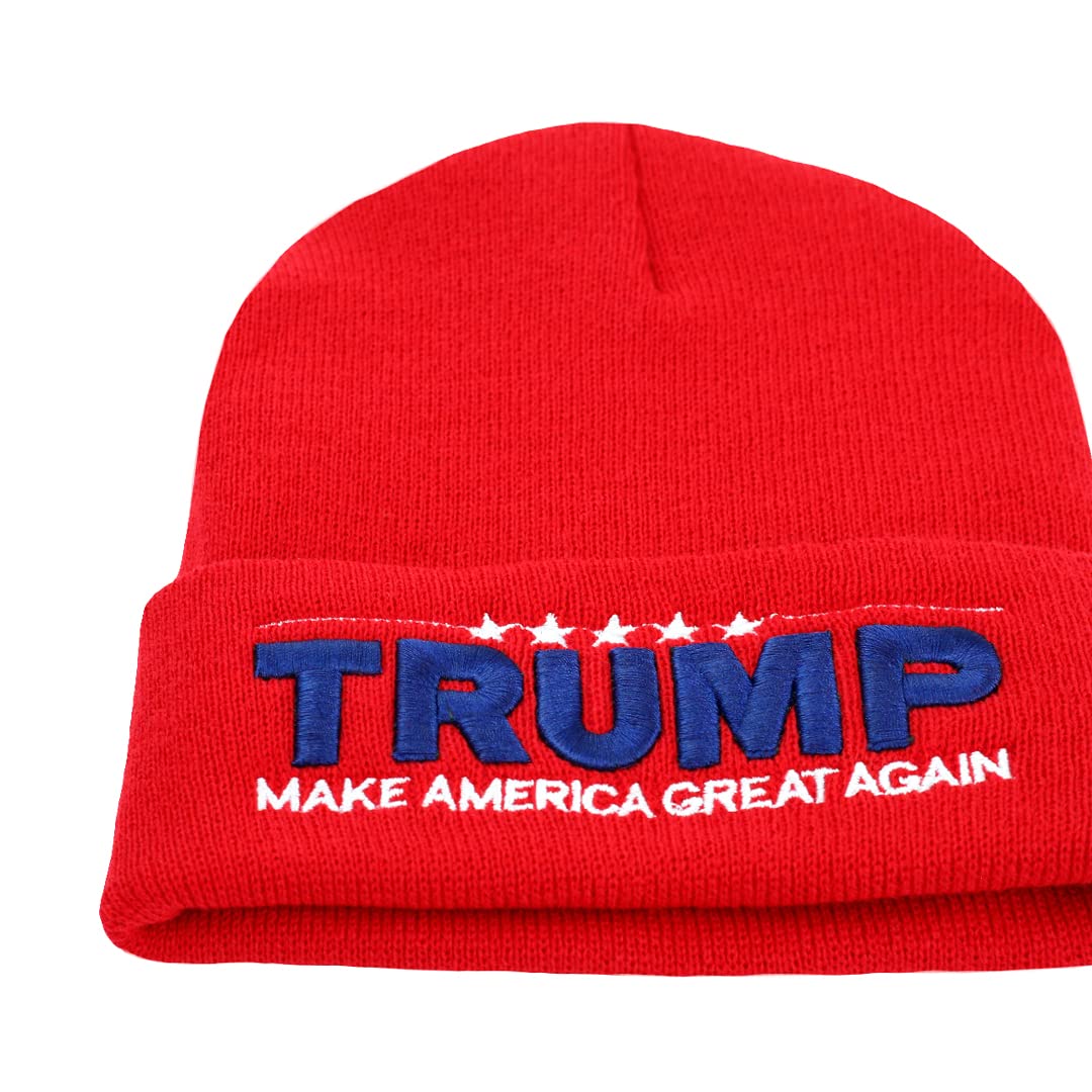 Made in USA Exclusive 2024 47th President 3D Trump Skull Knit Beanie Cap President Beanie Hat