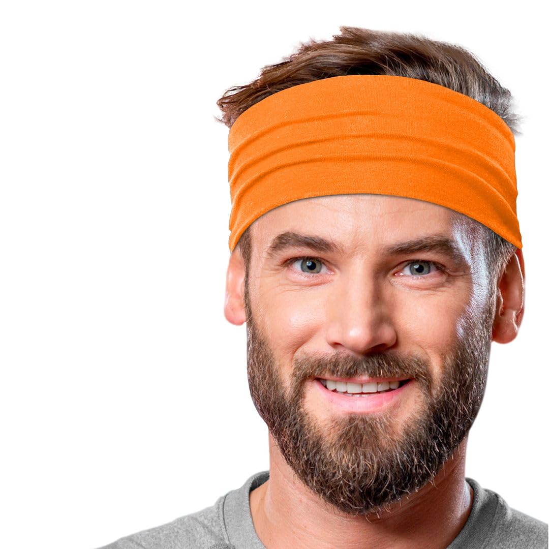 Men's Cotton Headbands Sweatbands 5" Wide Sports Fitness Yoga Fashion Made in USA