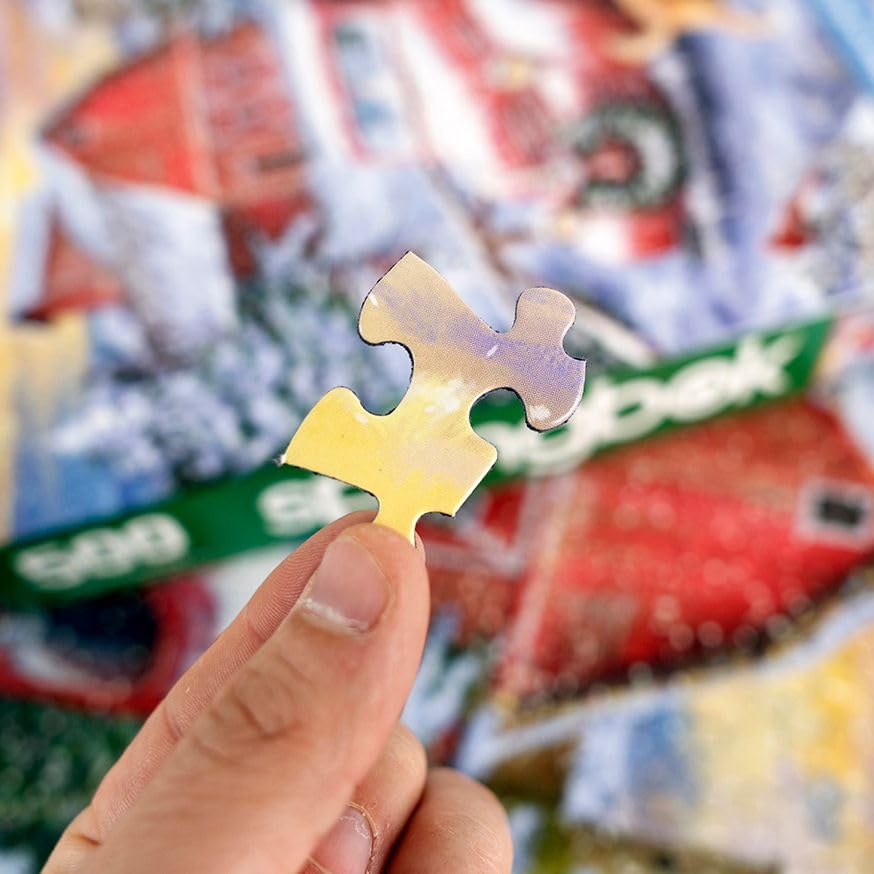 Springbok's Holidays on The Farm 500 Piece Jigsaw Puzzle Features A Nostalgic Winter Themed Puzzle for The Holidays