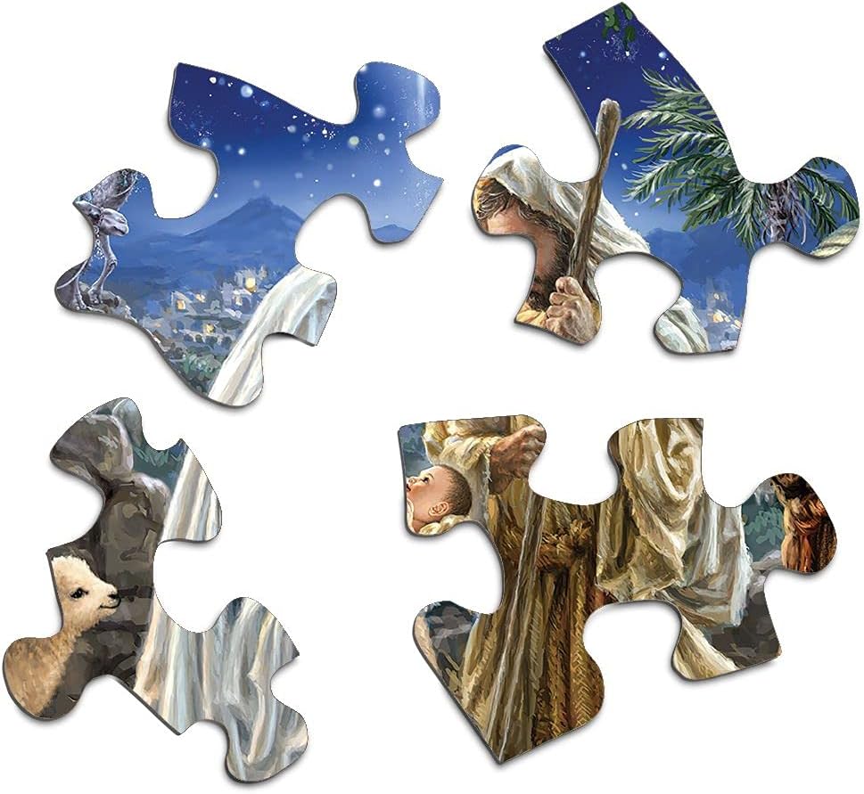 Springbok - Let Us Adore Him - 500 Piece Jigsaw Puzzle Illustration of The Nativity Scene