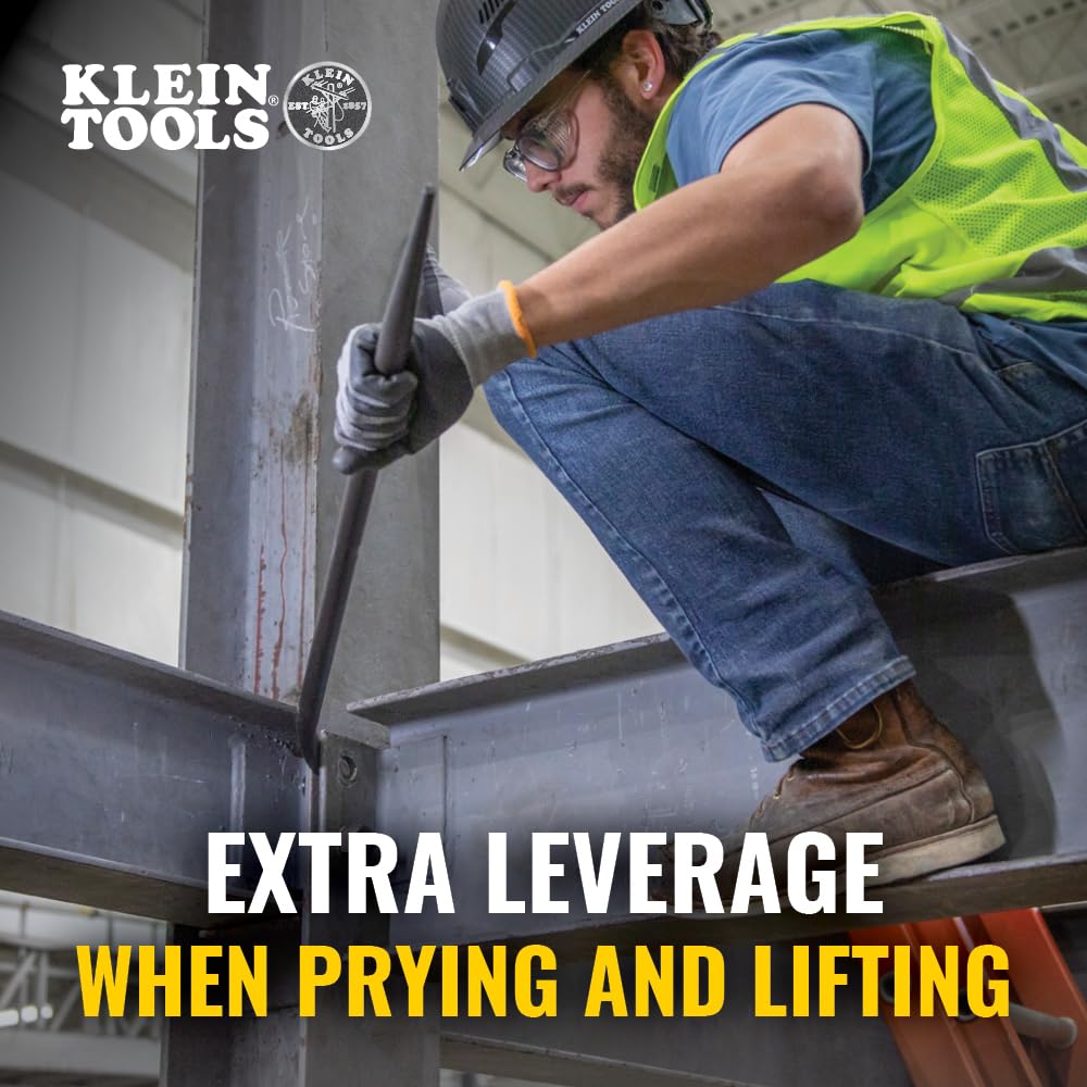 Klein Tools 3248 Round 7/8-Inch x 30-Inch Connecting Bar, Made in USA, Sleever Bar for Aligning, Prying and Chiseling