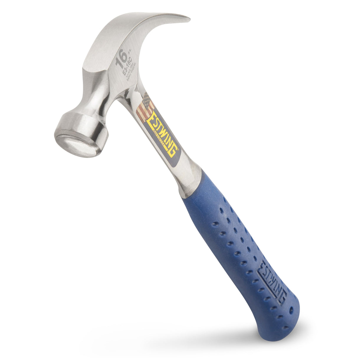ESTWING Hammer - 12 oz Curved Claw with Smooth Face & Shock Reduction Grip - E3-12C