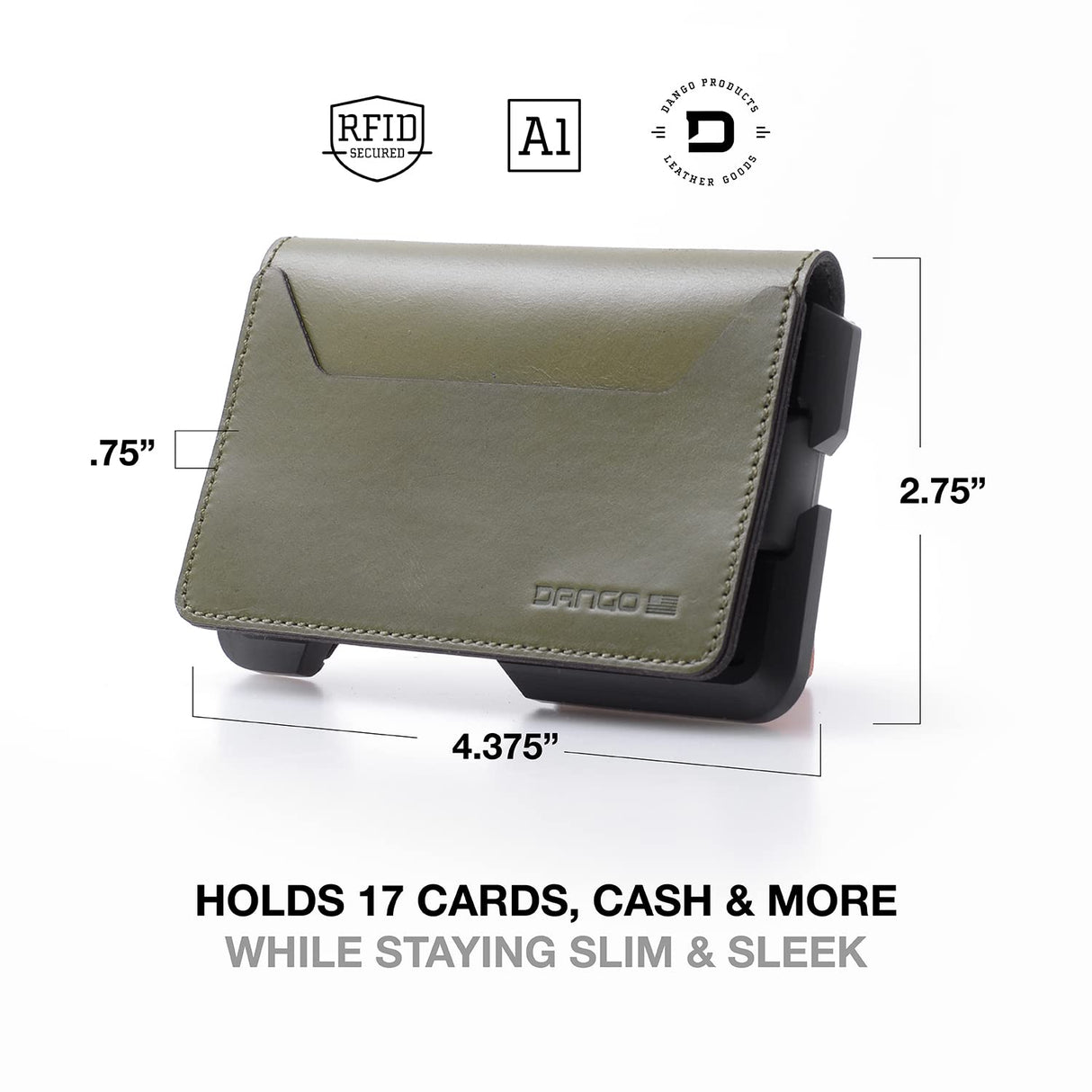 Dango Slim Minimalist Wallet for Men - RFID Blocking - Leather