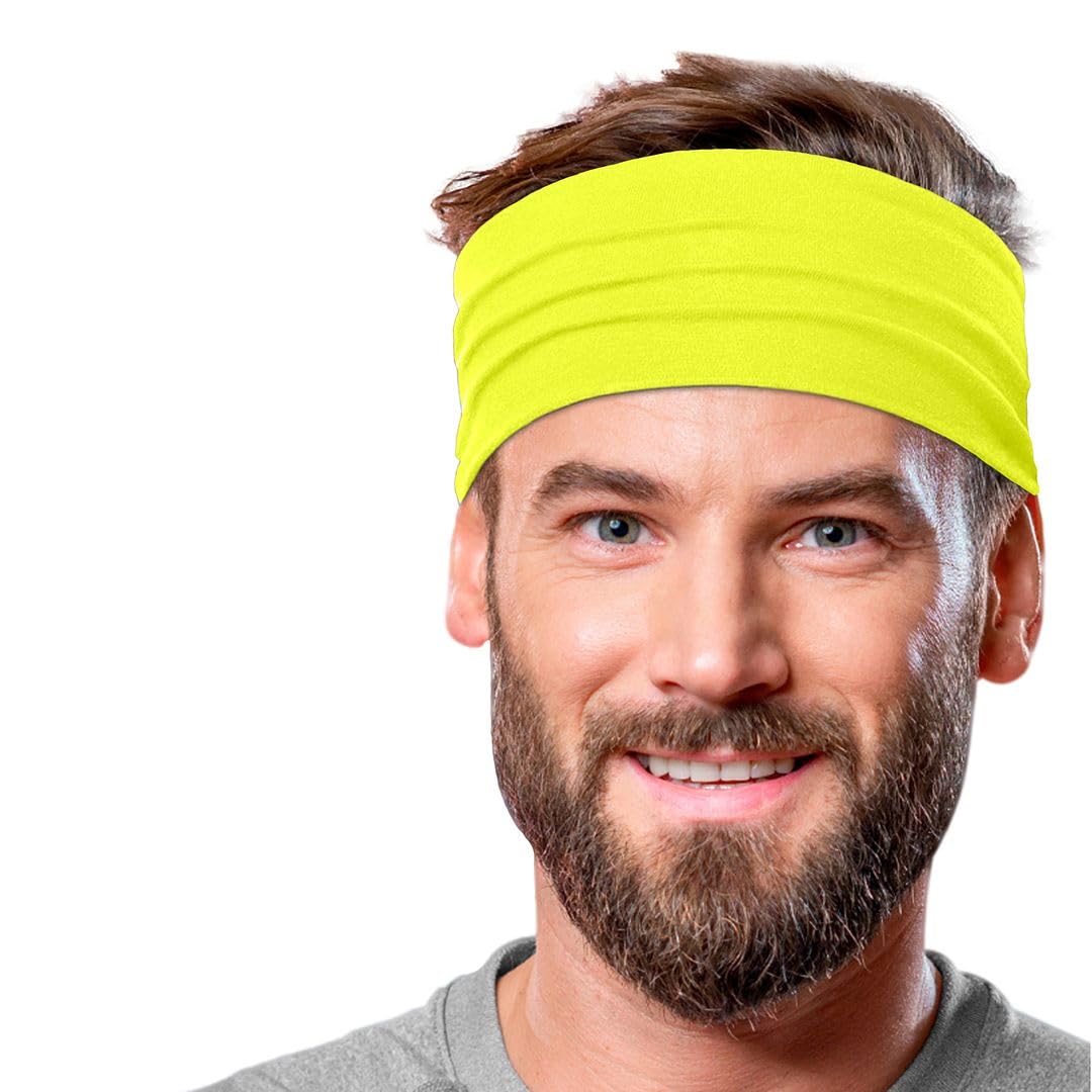 Men's Cotton Headbands Sweatbands 5" Wide Sports Fitness Yoga Fashion Made in USA