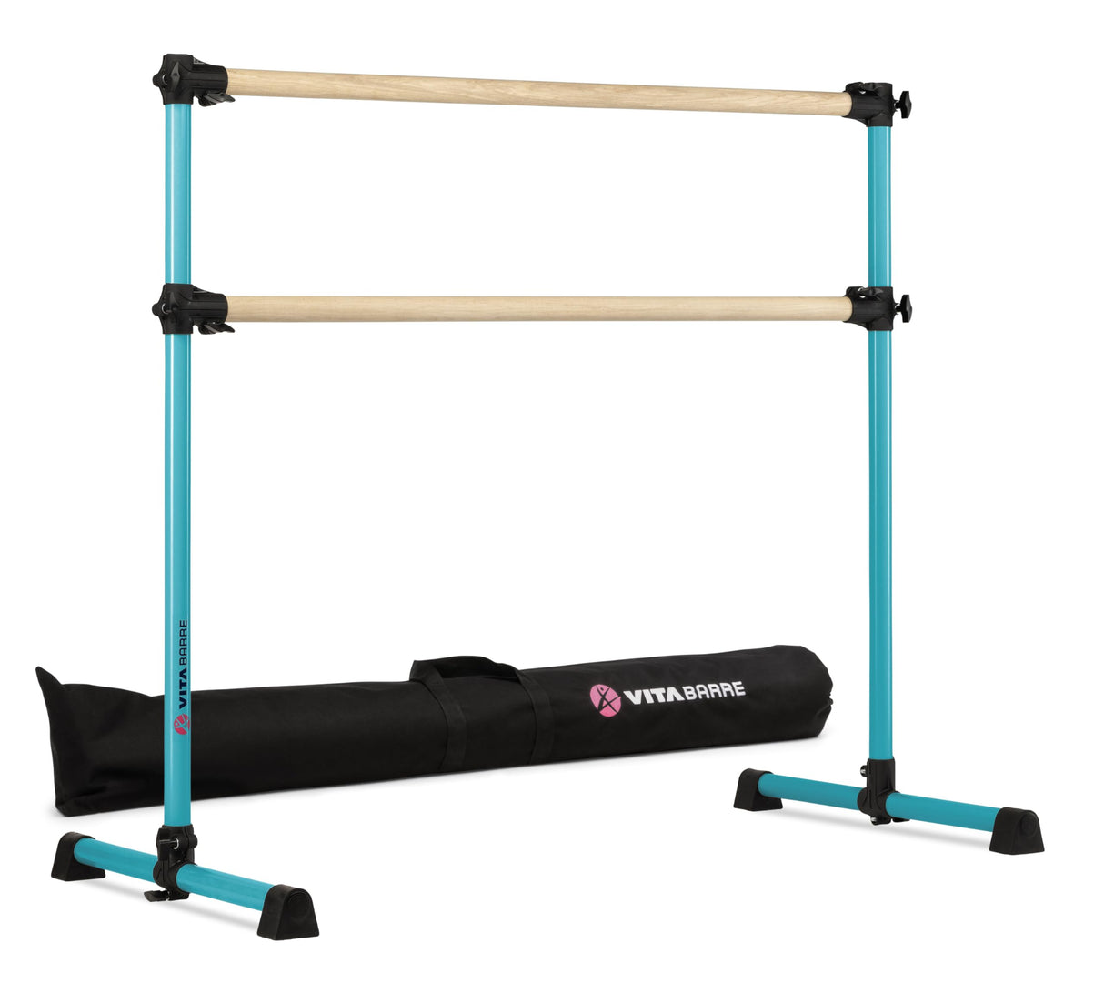 VITA Barre Portable Freestanding Double Ballet Barre, Prodigy, with Carry Bag | Adjustable Height, USA Made, Home or Gym Exercise Equipment for Kids & Adults | Dance, Fitness, Pilates