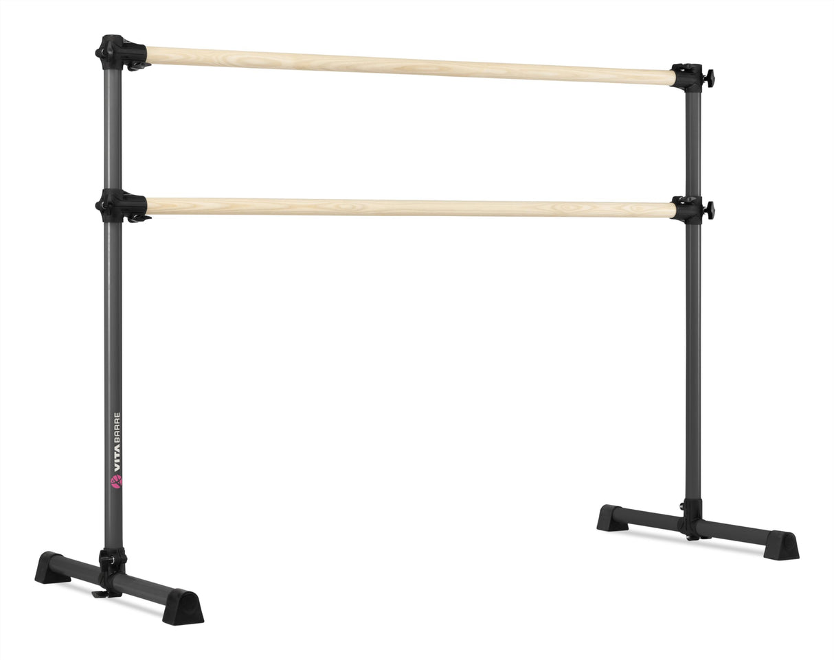 VITA Barre Portable Freestanding Double Ballet Barre, Prodigy, Wood | Adjustable Height, USA Made, Home or Gym Exercise Equipment for Kids & Adults | Dance, Fitness, Pilates