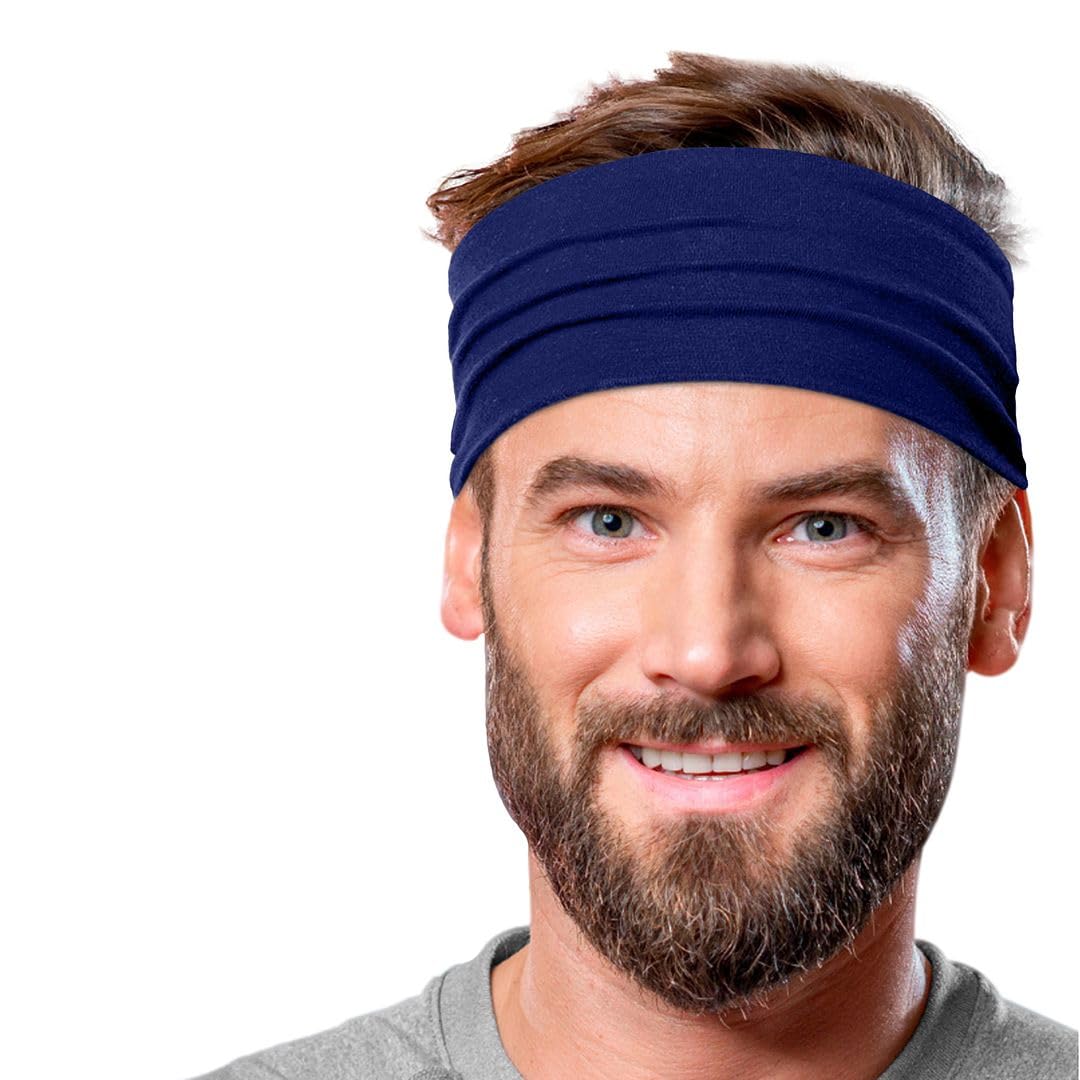 Men's Cotton Headbands Sweatbands 5" Wide Sports Fitness Yoga Fashion Made in USA