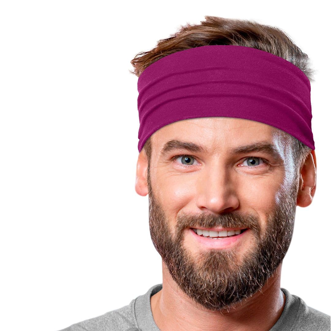 Men's Cotton Headbands Sweatbands 5" Wide Sports Fitness Yoga Fashion Made in USA