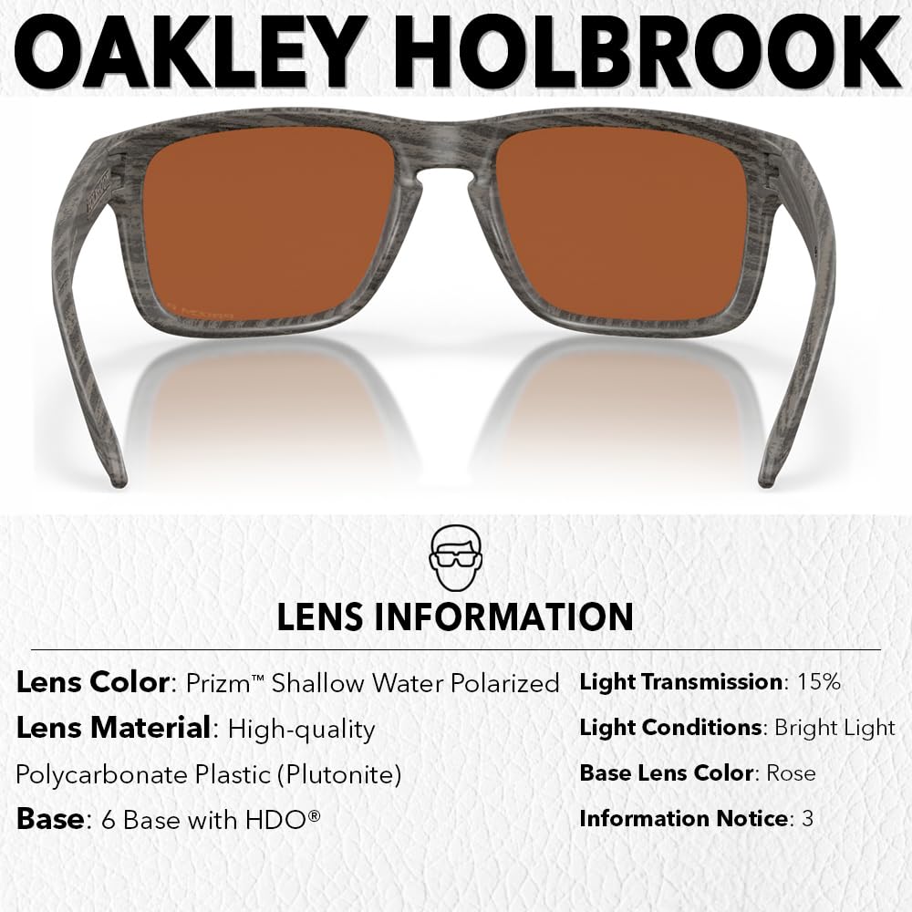 Oakley OO9102 HOLBROOK Square Sunglasses for Men - High Bridge Fit - USA Flag Cleaning Kit and Leash - PREMIUM BUNDLE