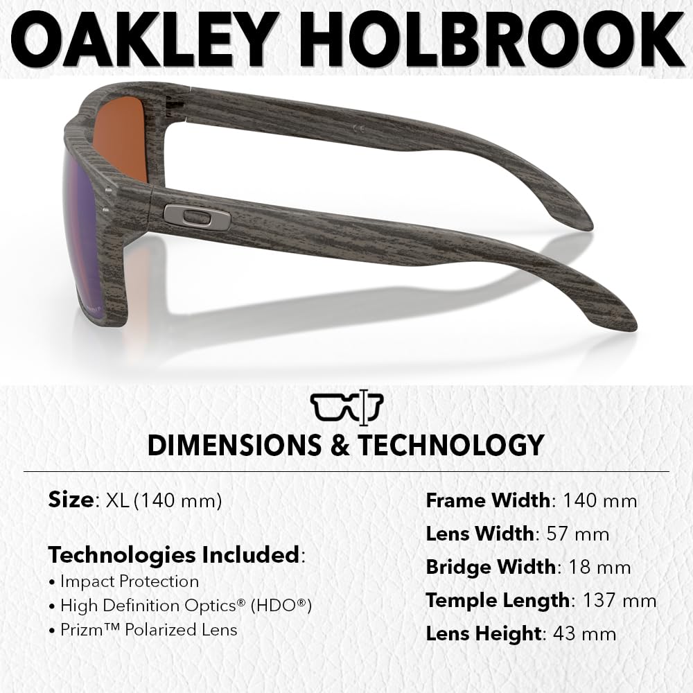 Oakley OO9102 HOLBROOK Square Sunglasses for Men - High Bridge Fit - USA Flag Cleaning Kit and Leash - PREMIUM BUNDLE
