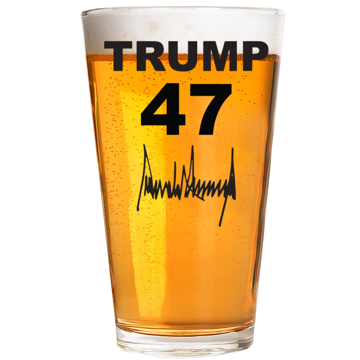 Trump 47 President Donald Trump Commemorative 16 oz Beer Pint Shaker Highball Glass - Made in The USA & Dishwasher Safe, MAGA Gift for Dad, Husband, or Trump Girl (PINNT)