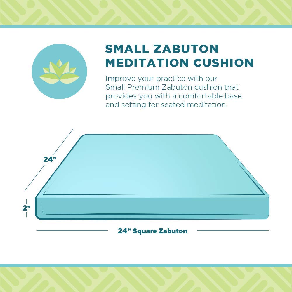 Bean's ZABUTON Meditation Cushions - Colorful Cotton Yoga Prayer Zen Kneeling Pad Base for Zafu Pillow - Medium & Large - Traditional Natural Recycled Cotton Fill - Floor Sitting Comfort - Made in USA