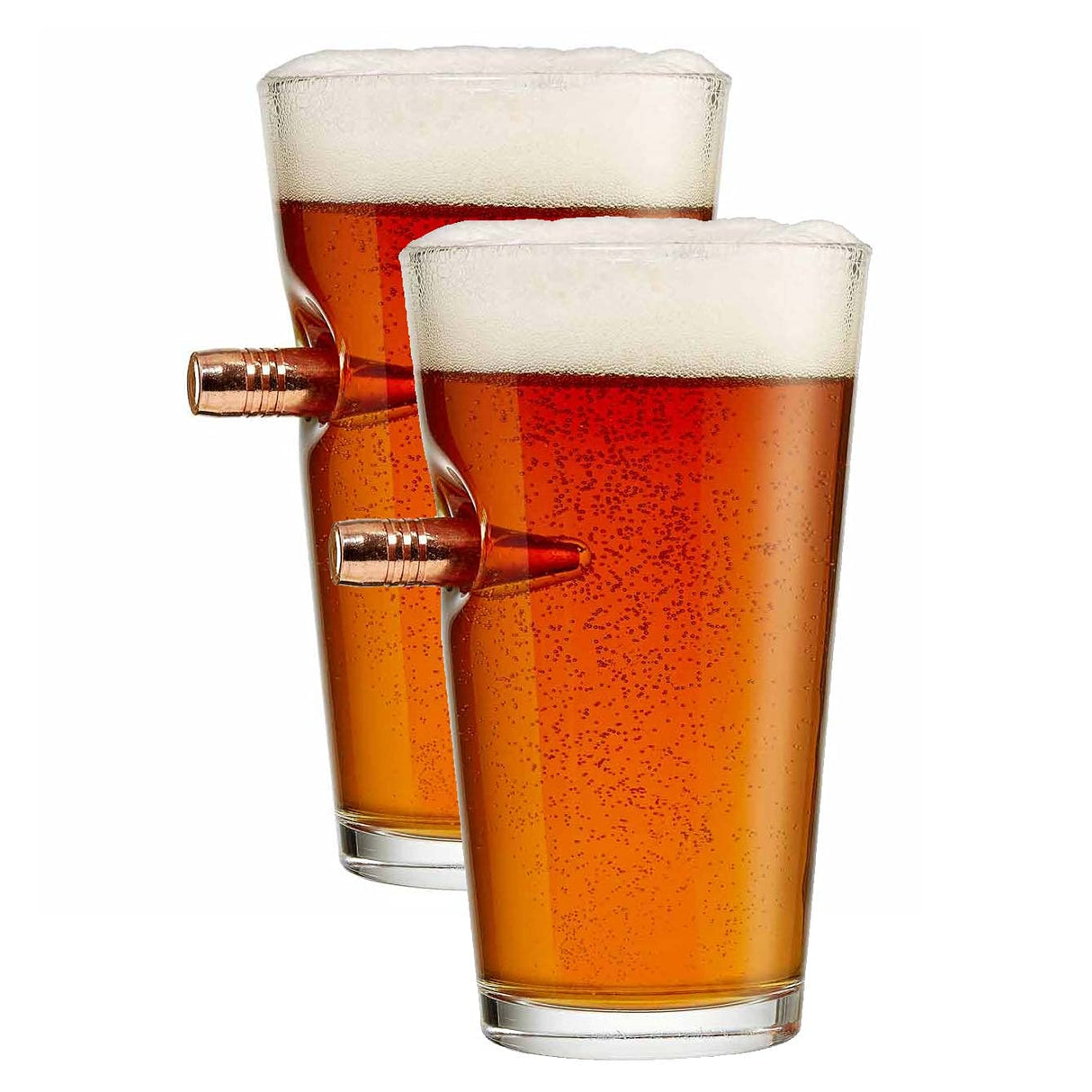 BenShot Pint Glass with Real 0.50BMG Bullet - 16oz | Made in the USA
