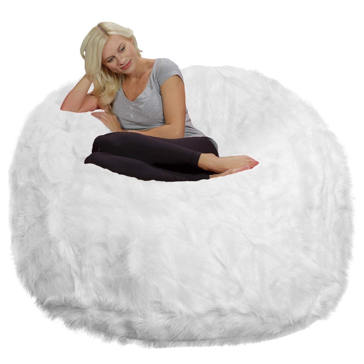 Chill Sack Bean Bag Chair: Giant 6' Memory Foam Furniture Bean Bag - Big Sofa with Soft Micro Fiber Cover, Charcoal