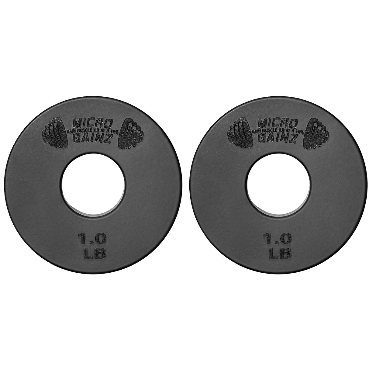 Micro Gainz Standard 1-Inch Center Hole Weight Plates, Set of 2 Black Fractional Plates Choose Set (.25LB-1.25LB), Designed for Standard 1-inch Barbells & Dumbbells, Made In USA
