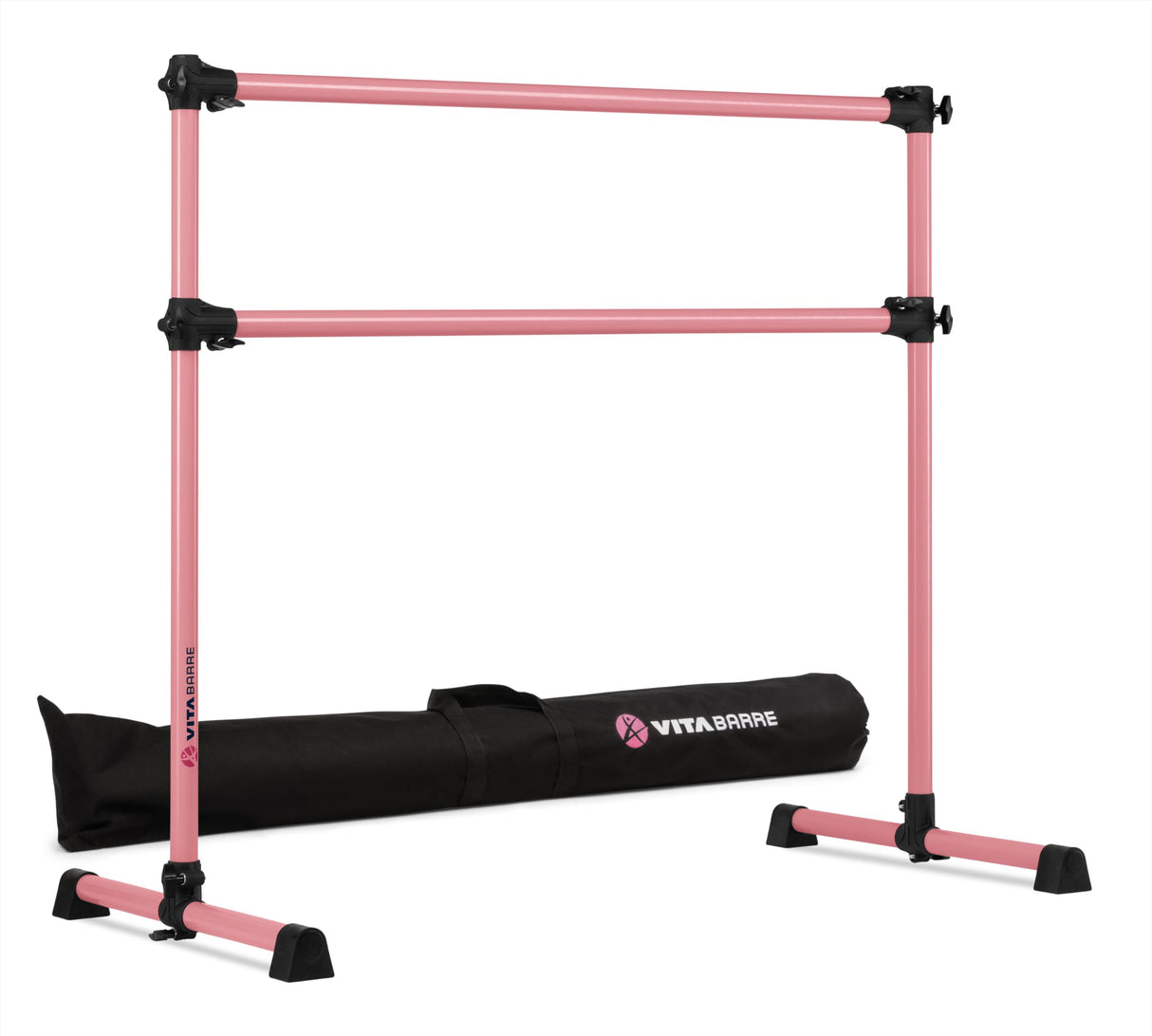 VITA Barre Portable Freestanding Double Ballet Barre, Prodigy, with Carry Bag | Adjustable Height, USA Made, Home or Gym Exercise Equipment for Kids & Adults | Dance, Fitness, Pilates