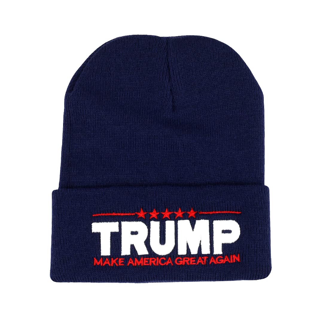 Made in USA Exclusive 2024 47th President 3D Trump Skull Knit Beanie Cap President Beanie Hat