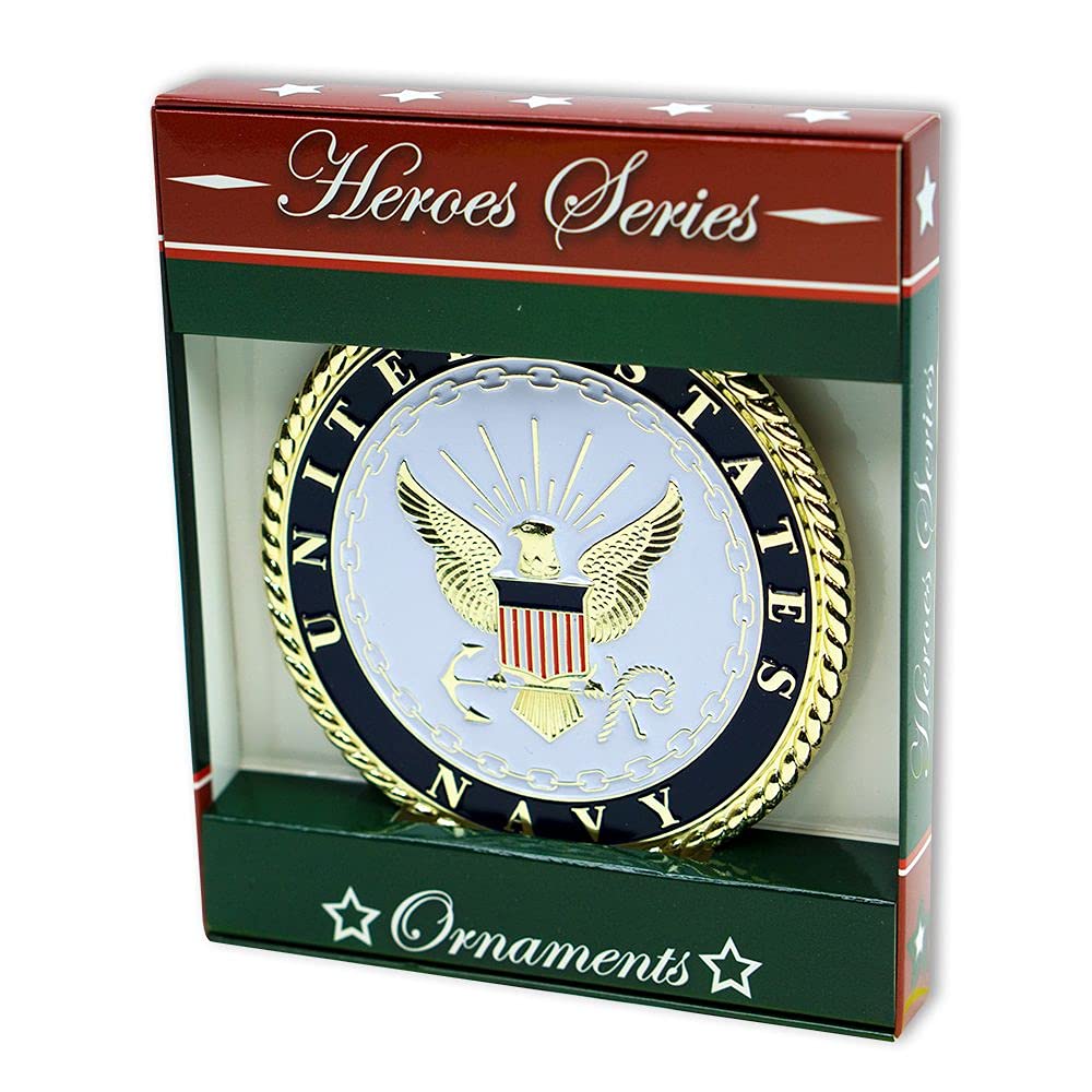 Allied Products Navy Heroes Series Holiday Ornament - Officially Licensed Navy Medallion