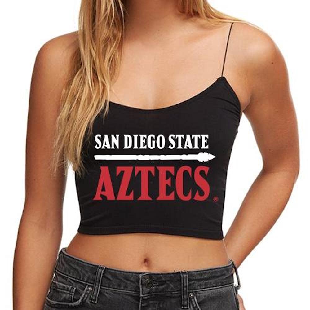 Lojobands Women's Tailgate Outfit College Spaghetti Tank Top Crop Top Made in USA One Size Fits Most