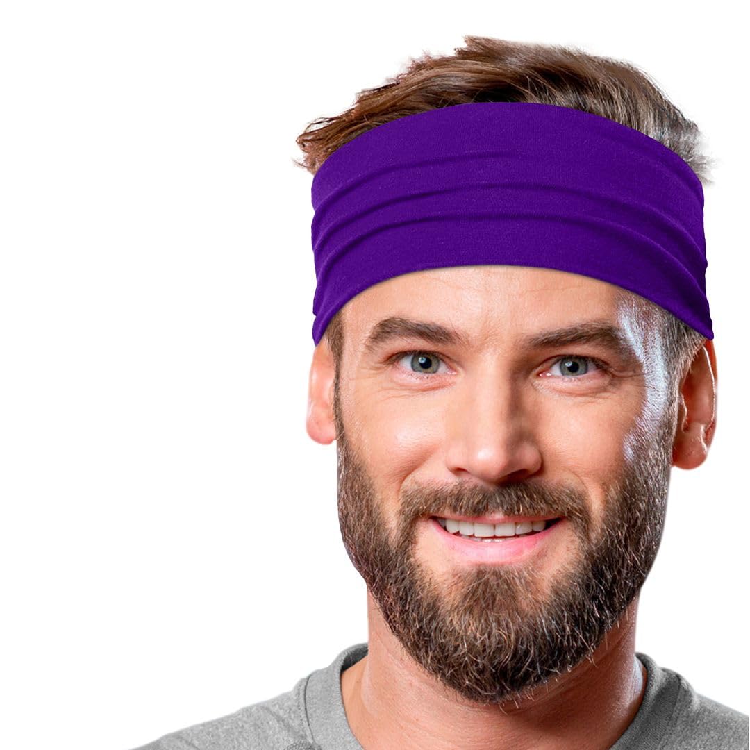 Men's Cotton Headbands Sweatbands 5" Wide Sports Fitness Yoga Fashion Made in USA