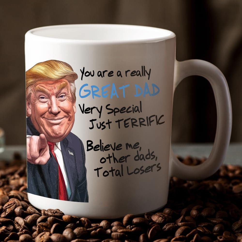 Funny Novelty Glass for Dad - Donald Trump Father's Day Beer, Whiskey, or Can Glass Gift, Funny Fatherโs Day Gift for Husband, Father, or Stepfather - Trump Stuff Maga Merch (101-15193-D, PINT)