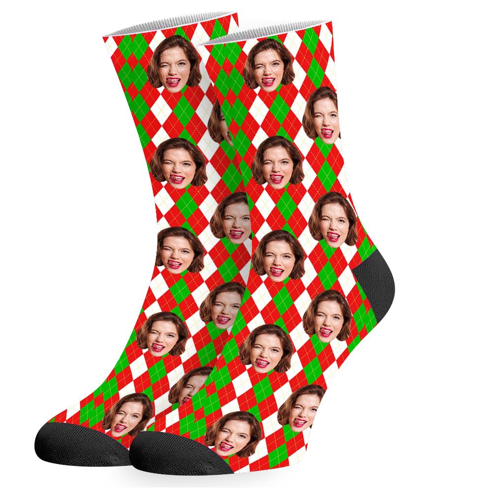 Custom Socks with Picture:Made in USA,Customized Face Socks,Personalized Socks Memorial Gift for Men Women Kid