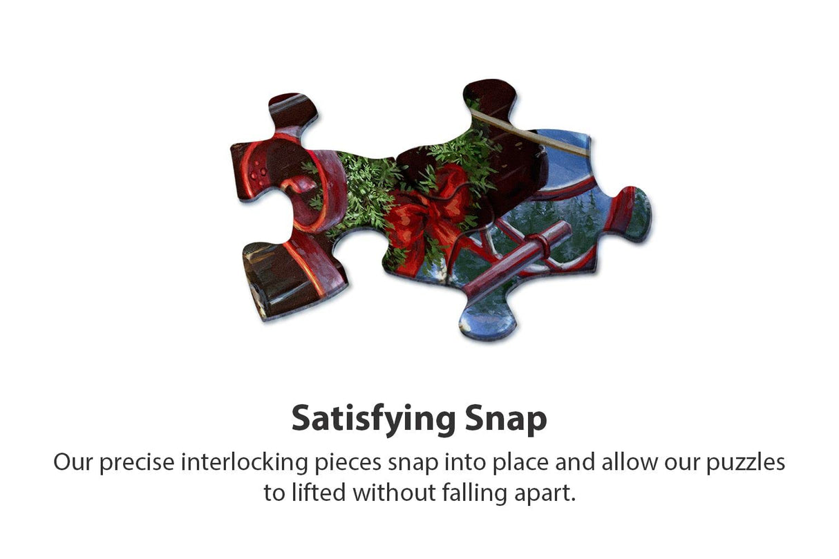 Springbok Delivering Christmas 500 Piece Jigsaw Puzzle - This Classic Scene of Santa in his Sleigh Will get You in The Holiday Spirit
