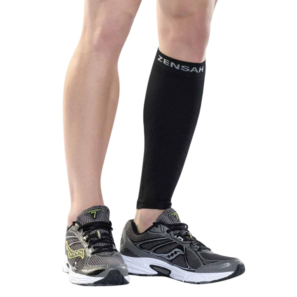 Zensah Calf/Shin Compression Sleeve - Made in the USA Single Leg Compression Sleeve for Shin Splint Relief, Recovery, Running
