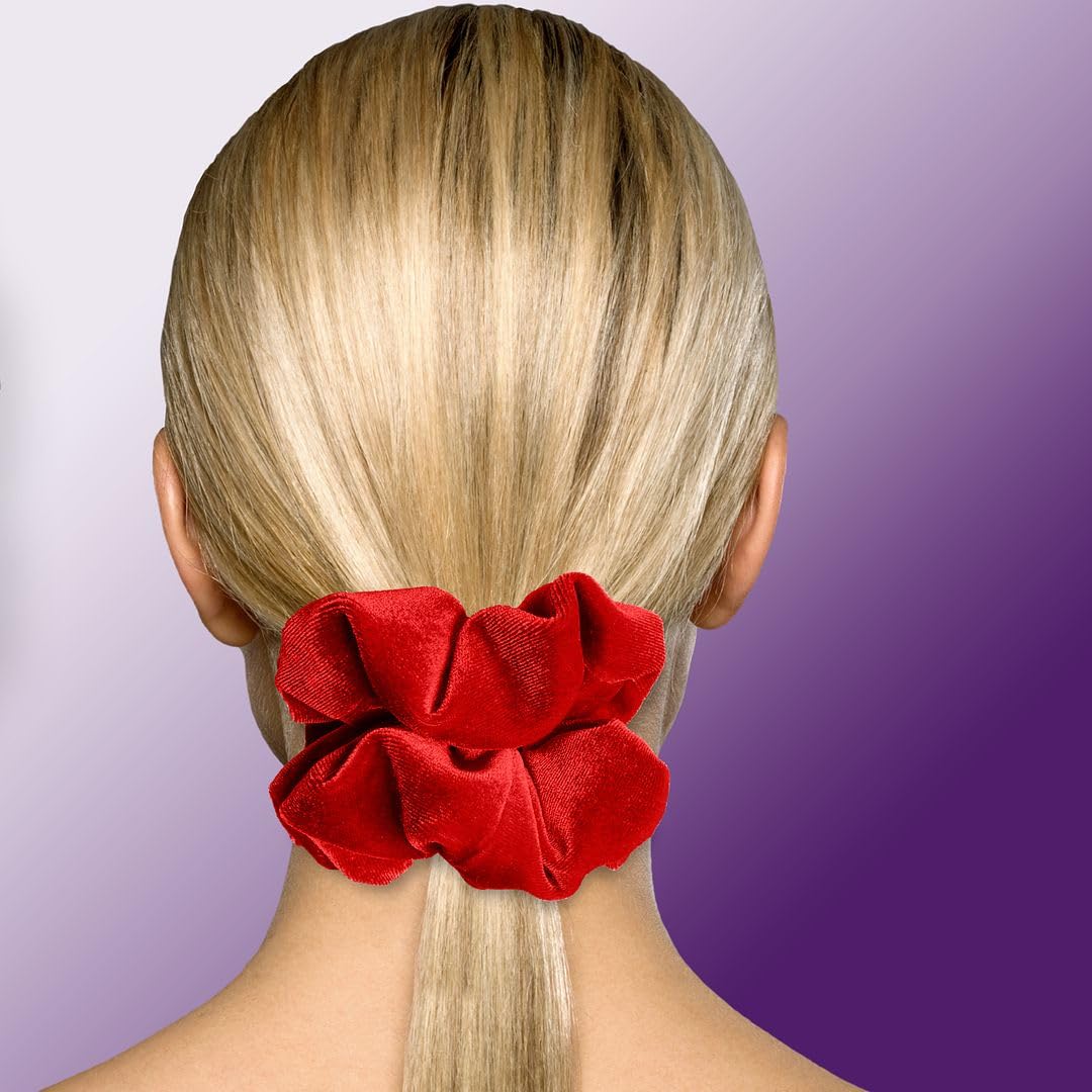 Velvet Scrunchies Jumbo Size Plush Big Ponytail Holders Thick Braided Locked Hair Big Made in the USA Green Pine