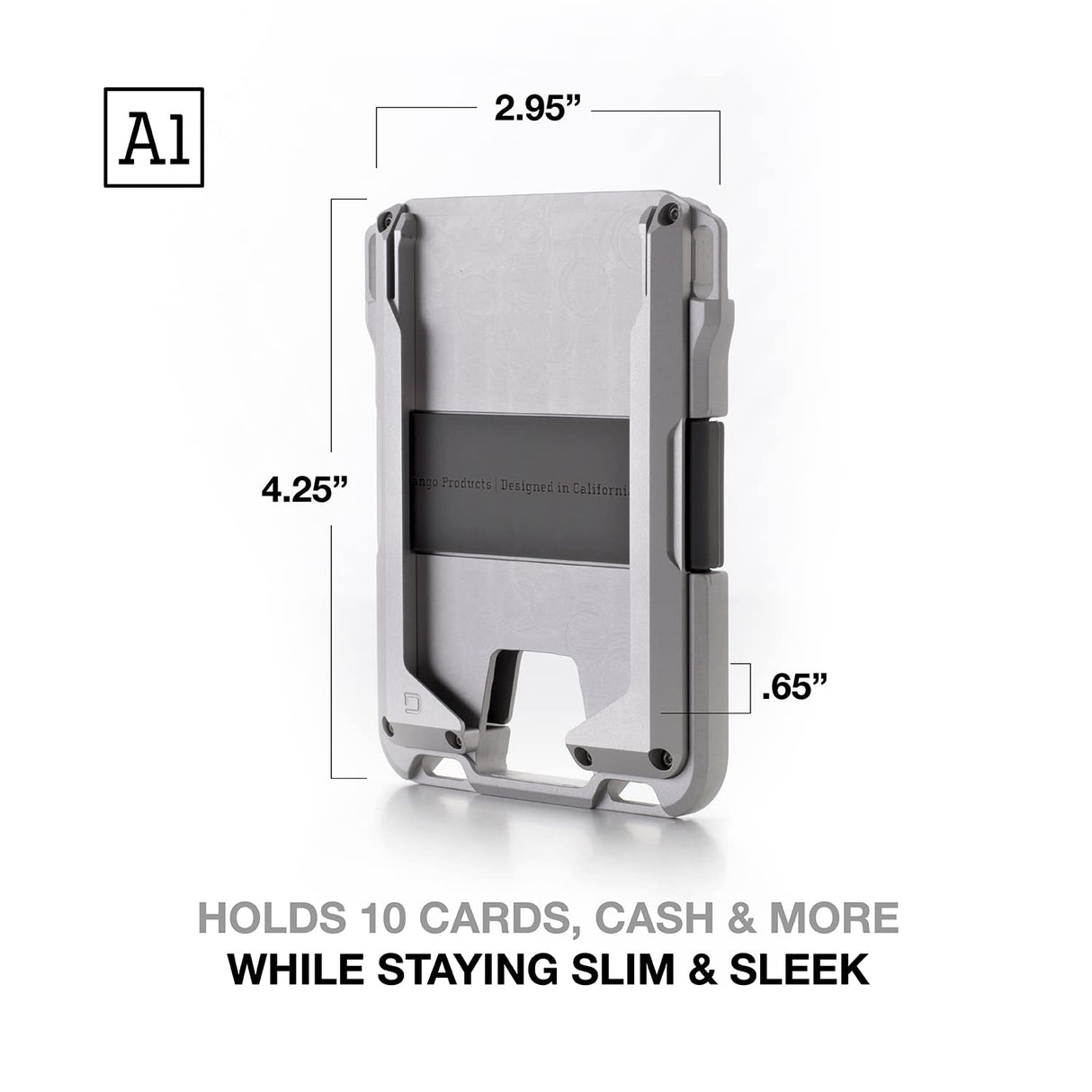 Dango Slim Minimalist Wallet for Men - RFID Blocking - All-Metal, Jet Black