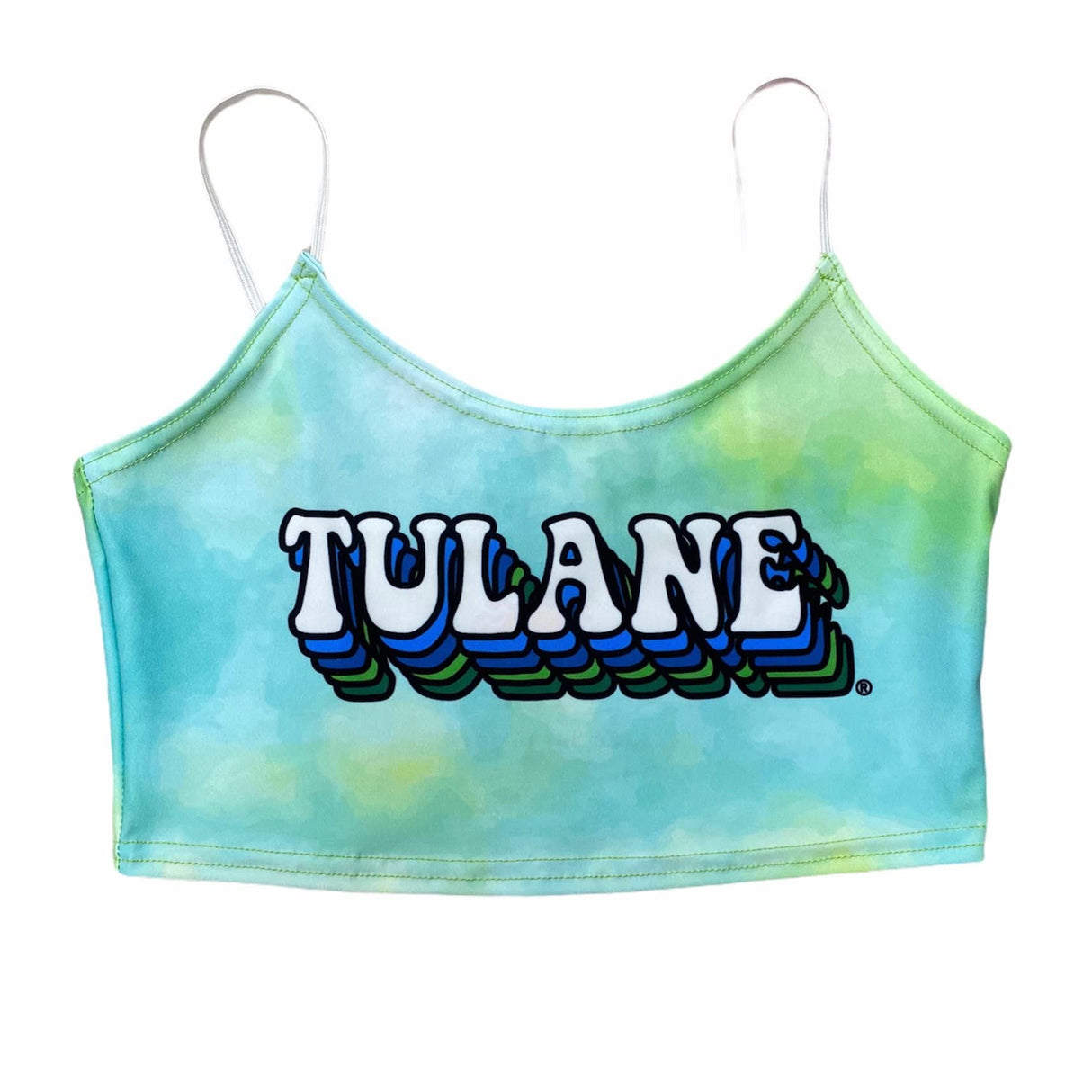 Lojobands Women's Tailgate Outfit College Spaghetti Tank Top Crop Top Made in USA One Size Fits Most