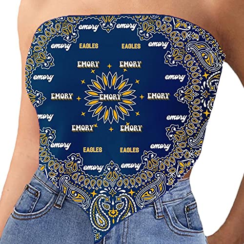 Lojobands Women's Bandana Top Tailgate Outfit College Tank Top Crop Top Made in USA One Size Fits Most