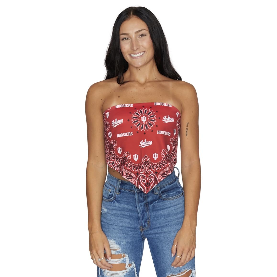 Lojobands Women's Bandana Top Tailgate Outfit College Tank Top Crop Top Made in USA One Size Fits Most