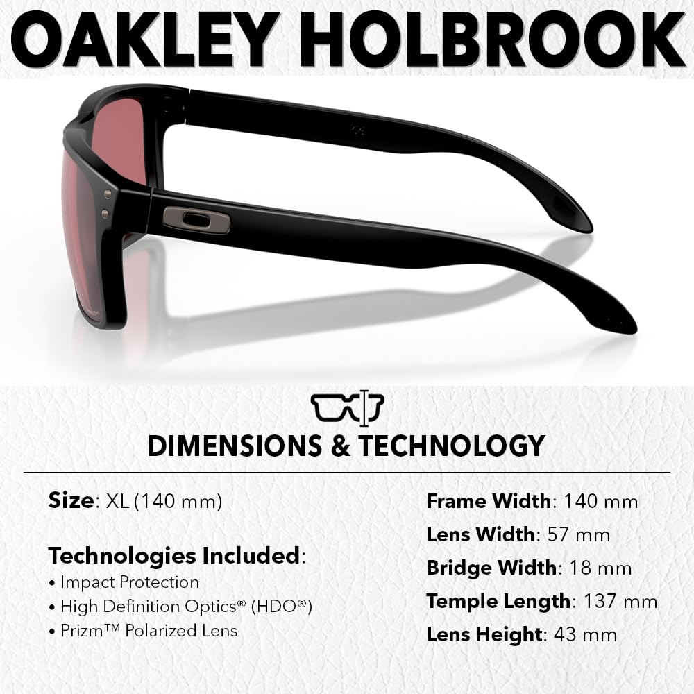 Oakley OO9102 HOLBROOK Square Sunglasses for Men - High Bridge Fit - USA Flag Cleaning Kit and Leash - PREMIUM BUNDLE