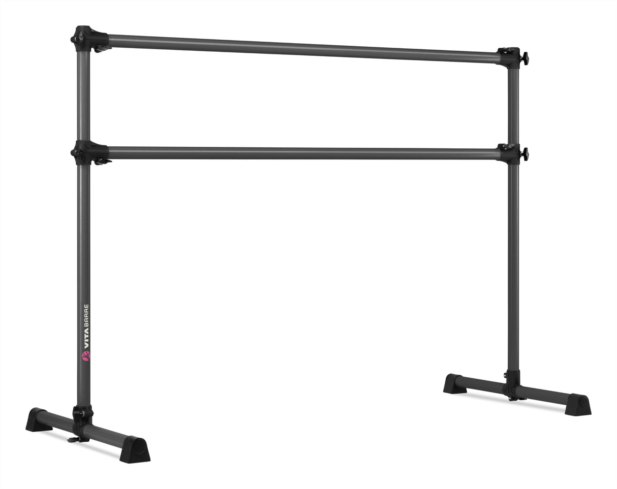 VITA Barre Portable Freestanding Double Ballet Barre, Prodigy, Aluminum | Adjustable Height, USA Made, Home or Gym Exercise Equipment for Kids & Adults | Dance, Fitness, Pilates