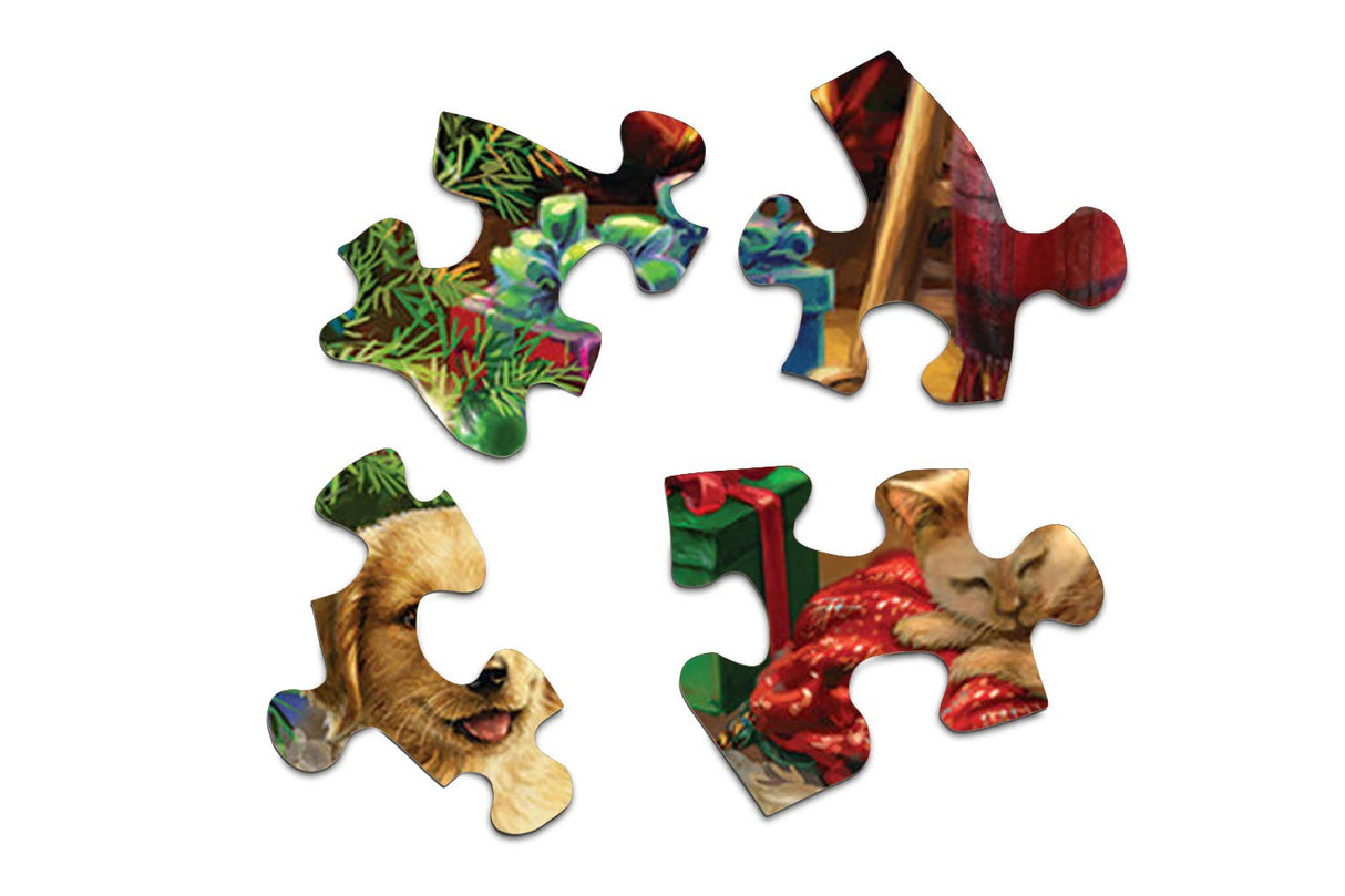 Springbok Christmas Morning 500 Piece Jigsaw Puzzle - This Classic Scene of a Cozy Christmas Morning Under The Tree is Colorful and Relaxing
