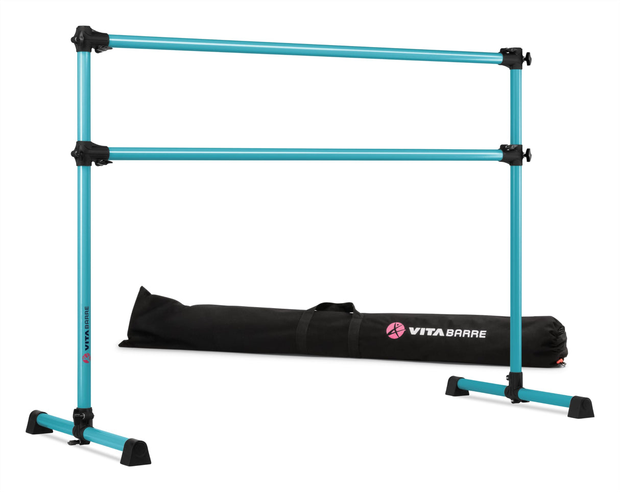 VITA Barre Portable Freestanding Double Ballet Barre, Prodigy, with Carry Bag | Adjustable Height, USA Made, Home or Gym Exercise Equipment for Kids & Adults | Dance, Fitness, Pilates