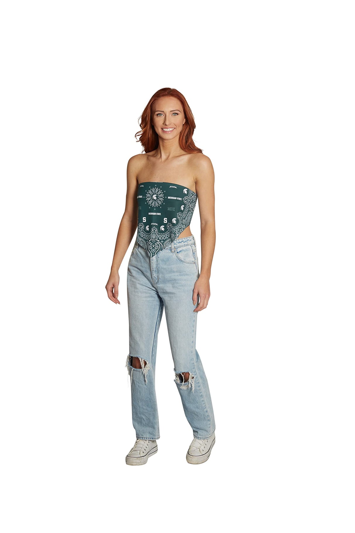 Lojobands Women's Bandana Top Tailgate Outfit College Tank Top Crop Top Made in USA One Size Fits Most