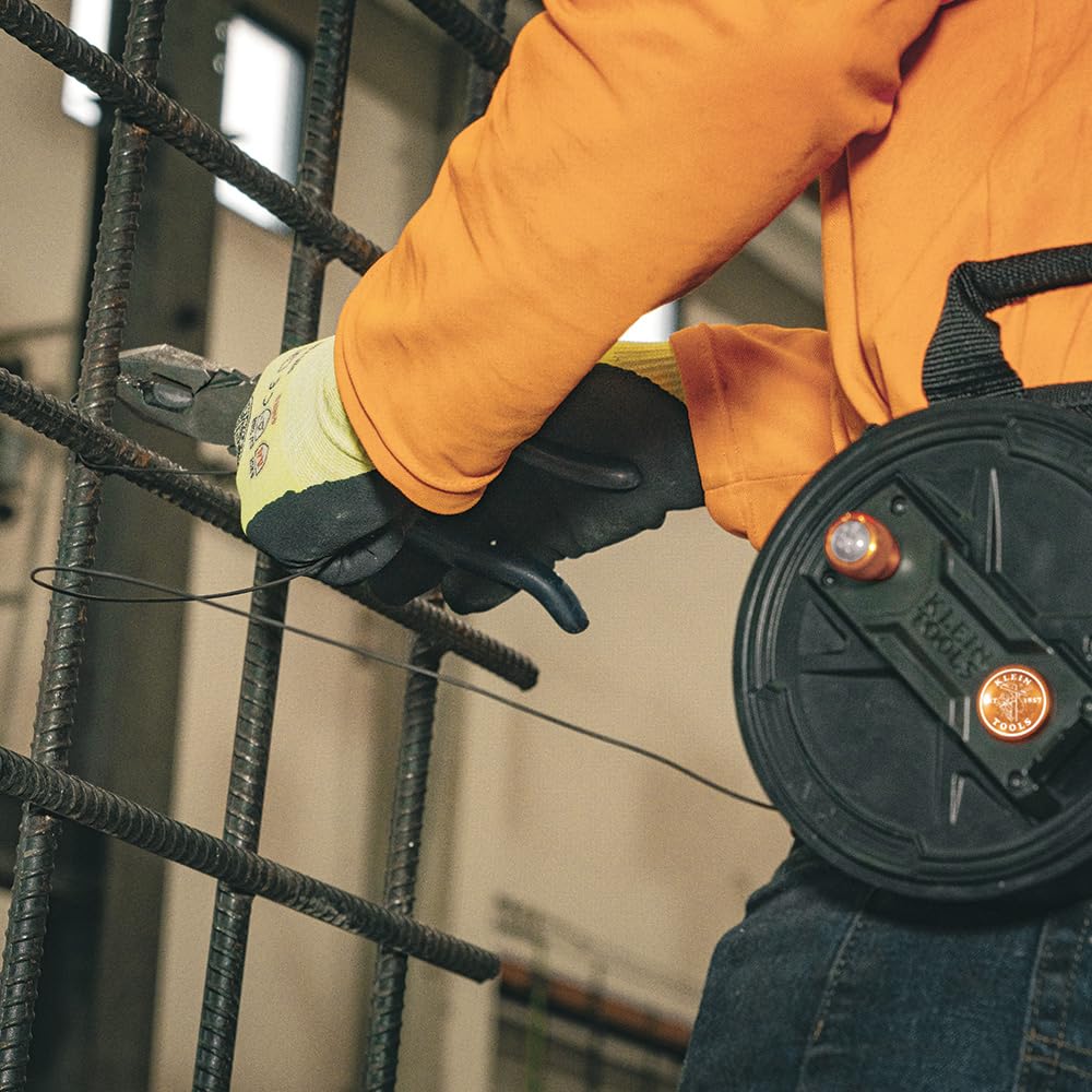 Klein Tools 27400 Tie wire Reel, Made in USA, Lightweight Aluminum, Left Handed and Right Handed with Rewind Knob