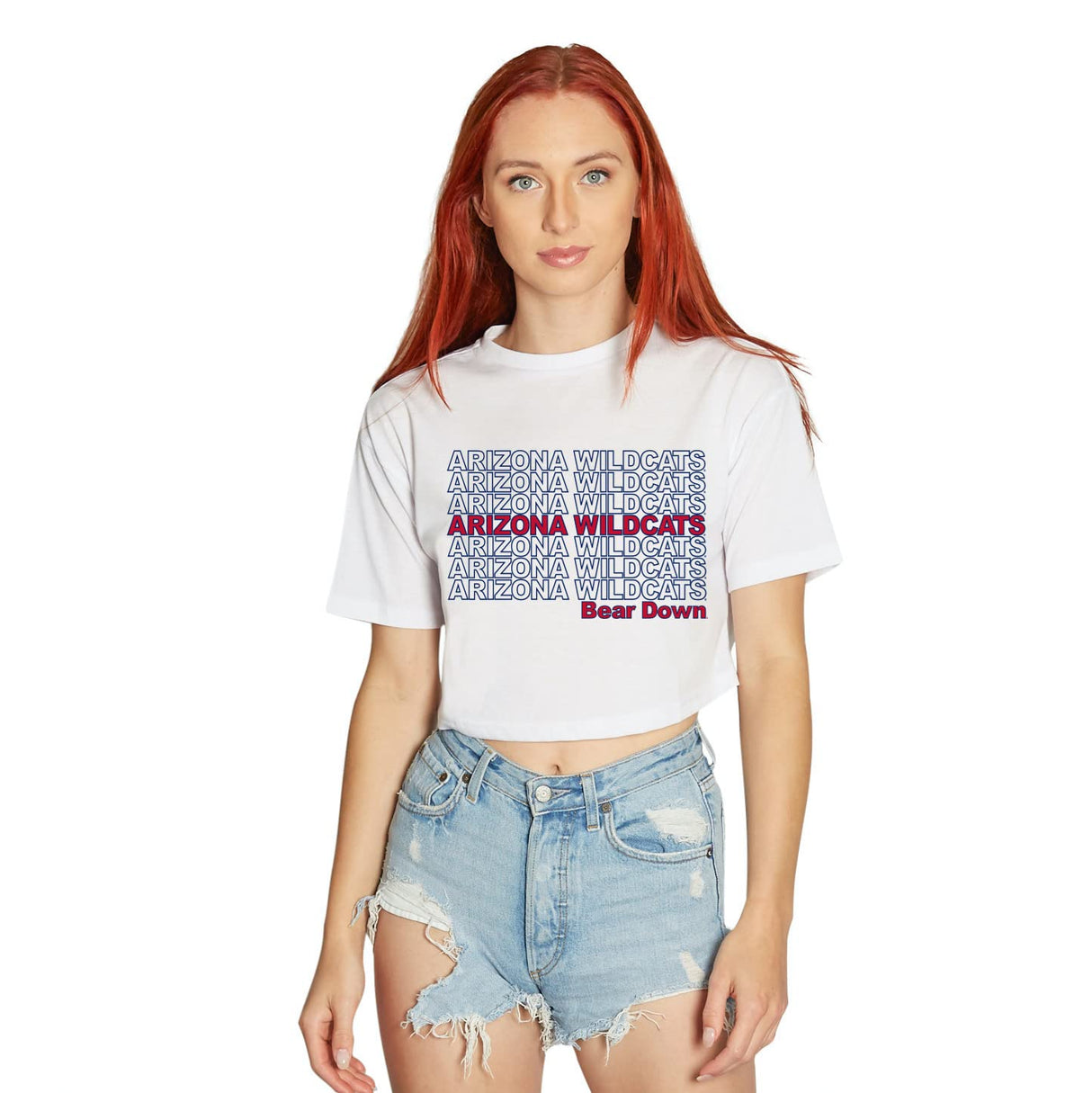 Lojobands Women's College Gameday Outfit T-Shirt Crop Tee Repeat Tee Tailgate Crop Top