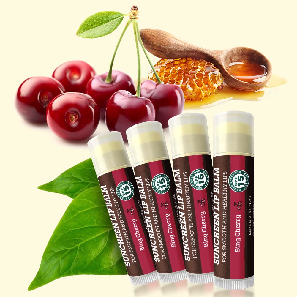 USDA Organic Lip Balm 6-Pack by Earth's Daughter Stocking Stuffers - Fruit Flavors, Beeswax, Coconut Oil, Vitamin E - Best Lip Repair Chapstick for Dry Cracked Lips - Moisturizing Lip Care
