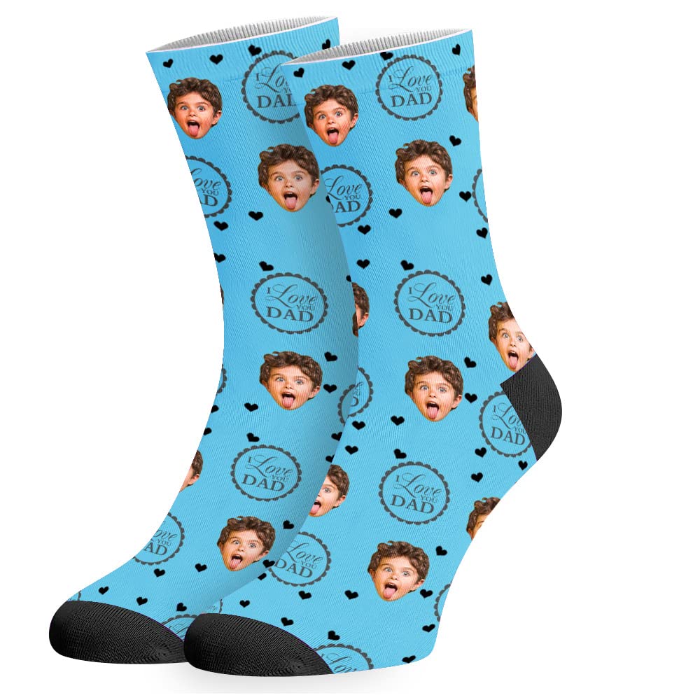 Custom Socks with Picture:Made in USA,Customized Face Socks,Personalized Socks Memorial Gift for Men Women Kid