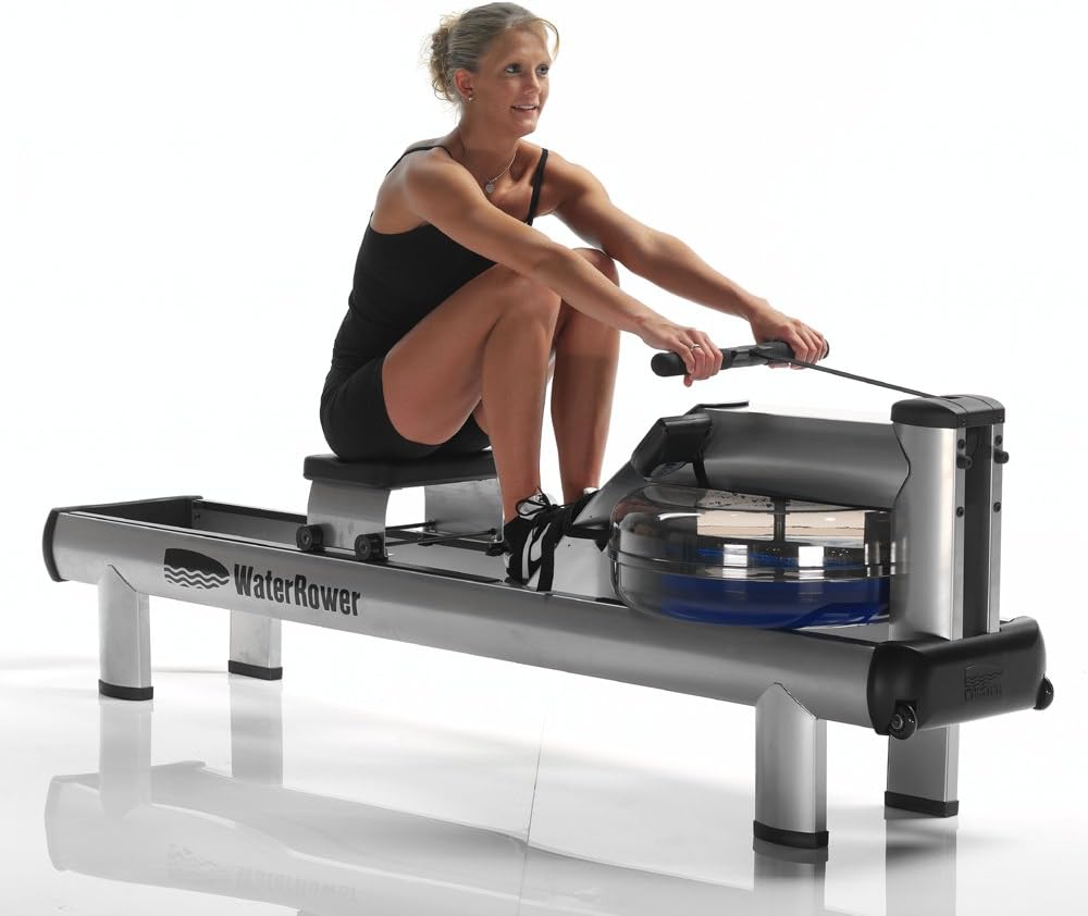WaterRower M1 Hi Rise Rowing Machine with S4 Monitor | USA Made | Original Handcrafted Erg Machine for Home Use & Gym | Best Warranty